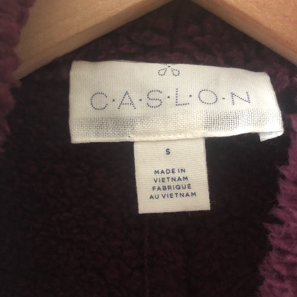 CASLON Plum Faux Fur & Suede Open Front Vest - Picture 6 of 6